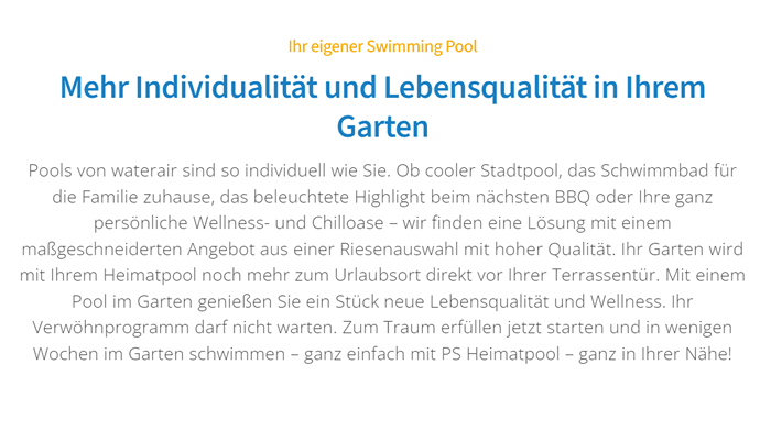 Swimming Pool in 35647 Waldsolms, Braunfels, Solms, Usingen, Grävenwiesbach, Schöffengrund, Weilmünster und Wetzlar, Butzbach (Friedrich-Ludwig-Weidig-Stadt), Weilrod
